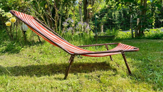 Image 1 of Vintage draagbare ligstoel