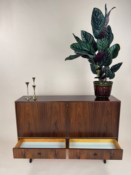 Mid-Century palissander Drop-Front kabinet - Scandinavische elegantie