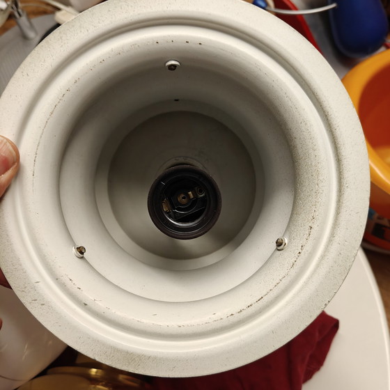 Image 1 of Large Vintage Industrial Pendant Lamp - Mid Century Statement Lighting 