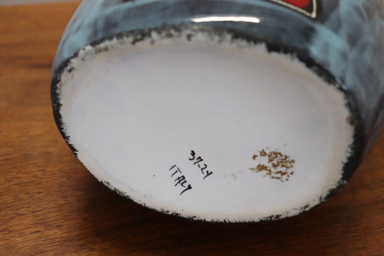 Image 1 of Vaas van keramiek met meisjesgezicht-decoratie, Italië 1960