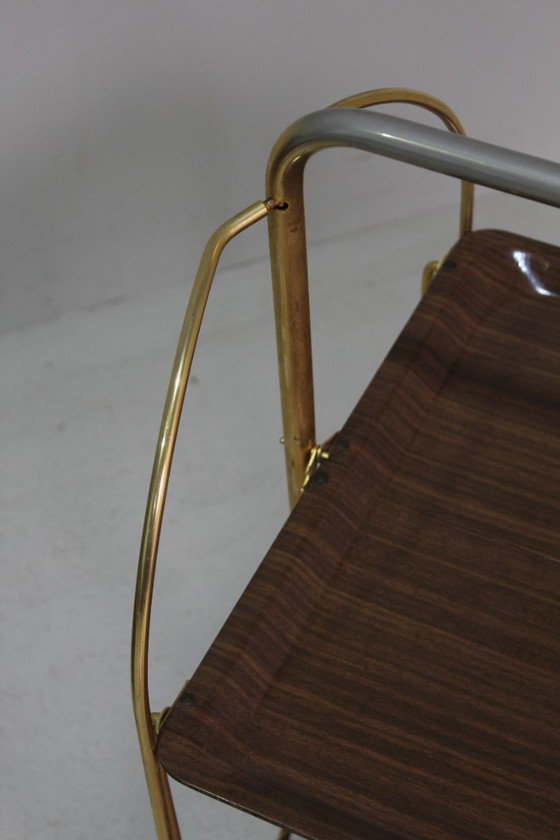 Image 1 of Chariot de service vintage, chariot de bar - pliable, 1970