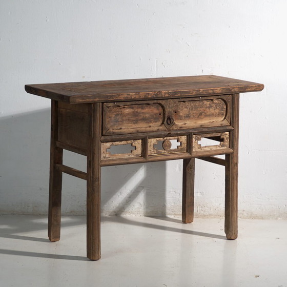Consolle cinese antica con traforo geometrico – Cina, circa 1900 – Console, Wood, Iron (photo 4 of 40)