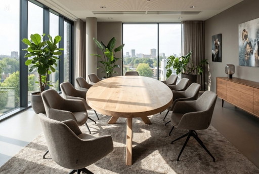 Large Oval Oak Conference/Dining Table