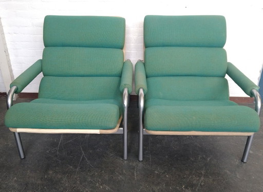 Chaise 2x design Gelderland by Jan des Bouvrie 1969.
