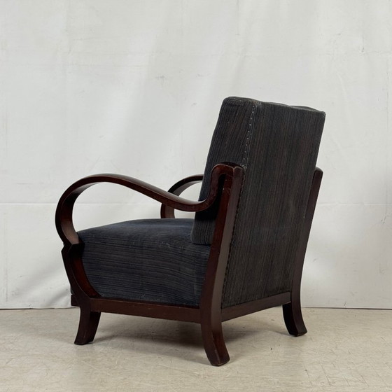 Image 1 of Debreceni Art-Deco-Sessel mit gebogenen Armlehnen, 1940er Jahre – Ungarisches Design
