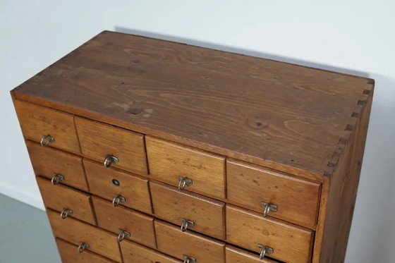 Image 1 of Vintage Duitse grenen en eiken apothekerskast, jaren 1950