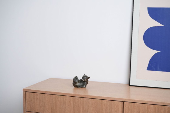 Image 1 of Figurine d'ours en peluche en céramique, design danois, années 1960, fabriquée au Danemark