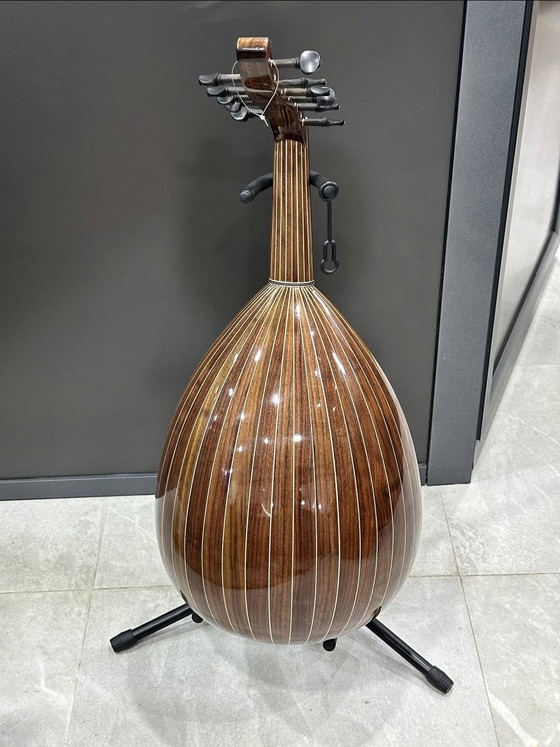 Image 1 of Oud Haut de Gamme Electro-Acoustique Turque Marron - Livraison Gratuite