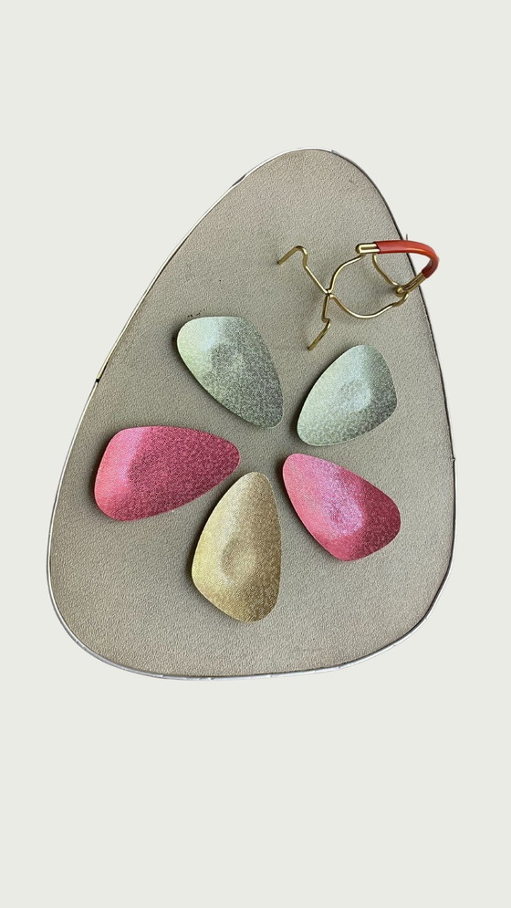 Image 1 of Small kidney-shaped table with ashtray from the 50s