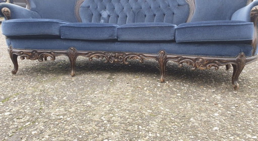 Louis-XIV-Sofa mit Sesseln – banken, Textile, Wood (photo 2 of 11)