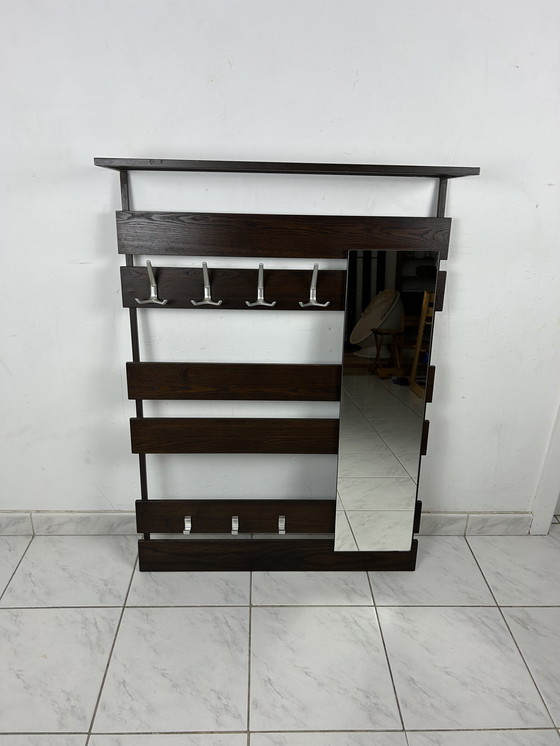 Image 1 of Vintage wall coat rack with mirror and hat rack