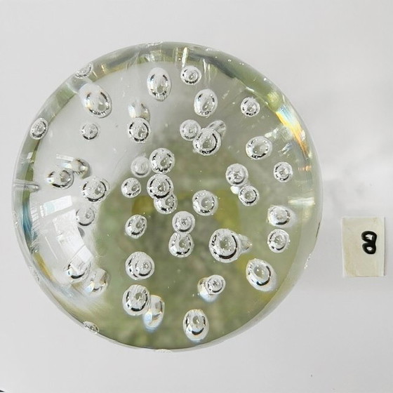 Image 1 of Vintage presse papier helder kristal belletjes Hollywood Regency