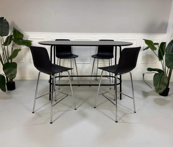 Image 1 of Vitra HAL RE Hocker Medium Stuhl Designer Morrison Barhocker + Tisch