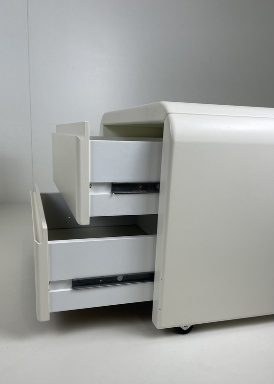 Image 1 of 2 X Vintage Space Age Nightstands White Wood