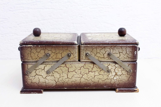 Image 1 of Macchina da cucire da tavolo, scatola da cucito vintage