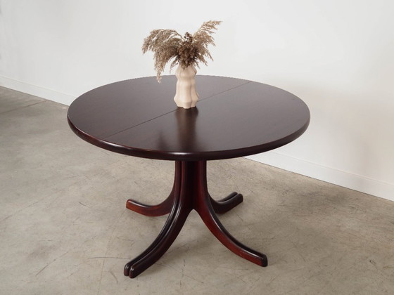 Image 1 of Round mahogany table, Danish design, 1970s, manufactured in Denmark