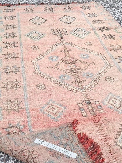 Handgeknoopt Berber kleed wol 266x130cm