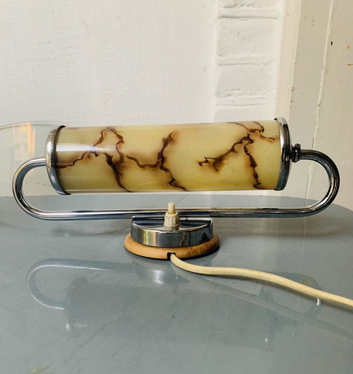 Art deco wandlamp gemarmerd glas van 1920 - 1930