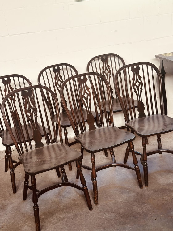 Image 1 of Windsor stoelen antiek 6 stuks crinoline 