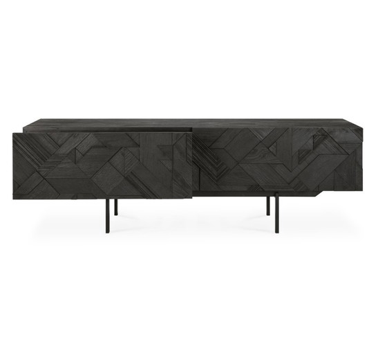 Mueble para TV Ethnicraft de teca con diseño gráfico. – Muebles TV, Wood (photo 5 of 5)