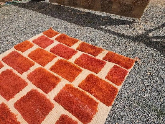 Large Moroccan Berber rug in orange and ecru wool, 400 x 300 cm. – Rugs & carpets, Cotton (photo 3 of 10)