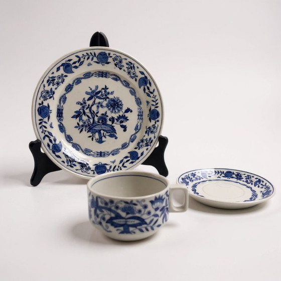 Image 1 of Boch Zwiebelmuster Set da caffè e torta – 7 pezzi – Motivo cipolla blu