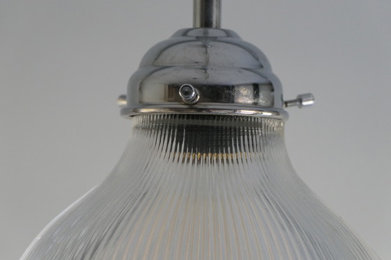 Image 1 of Lampes pendantes en plexiglas transparent strié Holophane