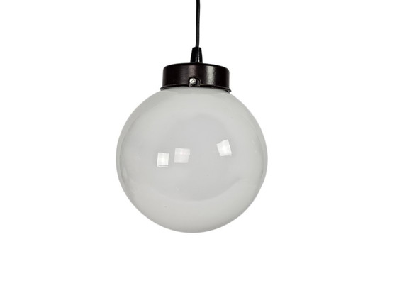 Image 1 of Gispen/Thabur style - pendant lamp - Bauhaus - opaline - Bakelite - 60s