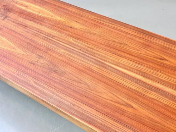 Image 1 of Spacious dining table with rosewood veneer and chrome-plated steel frame, 1970s
