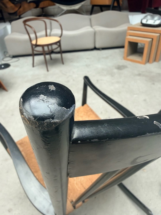 Fdb Möbler J16 Mecedora, Hans Wegner, Madera, Mimbre, Negro, Modern (foto 10 de 13)