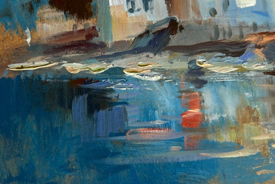 Image 1 of Original Oil Painting Coastal House Landscape Coastal peace