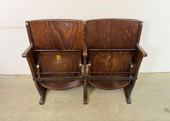 Image 1 of Vintage tweezits bioscoopbank van TON, jaren 60