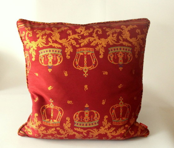 Image 1 of Prachtig Apelt sierkussen brokaat donkerrood/oranje goud sierkussen