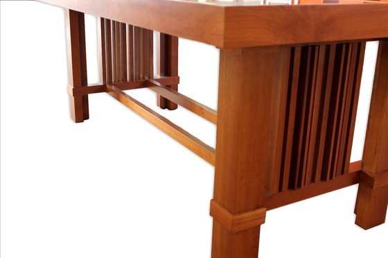 Image 1 of Frank Lloyd Wright dining table with chairs - Cassina 1917 Design