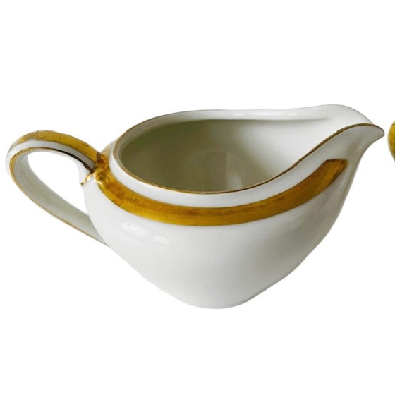 Image 1 of Eschenbach Bavarian cream set porcelain cream white gold 1940's