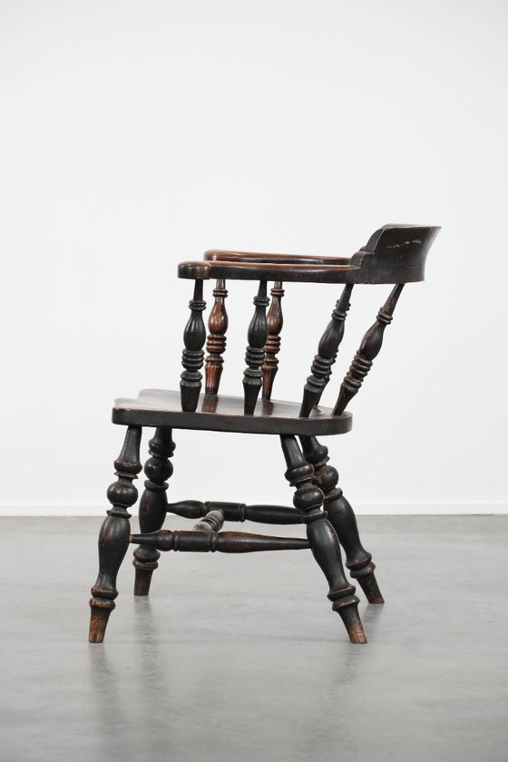 Image 1 of Antique English captain's chair/side chair/desk chair from the early 19th century