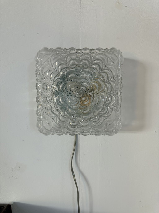 Vintage glass ceiling lamp '60s
