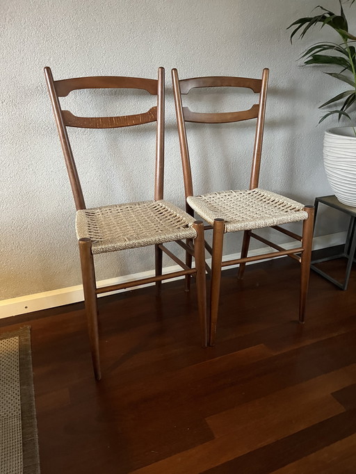 Set of vintage chairs in the style of a design by the Italian designer Gio Ponti