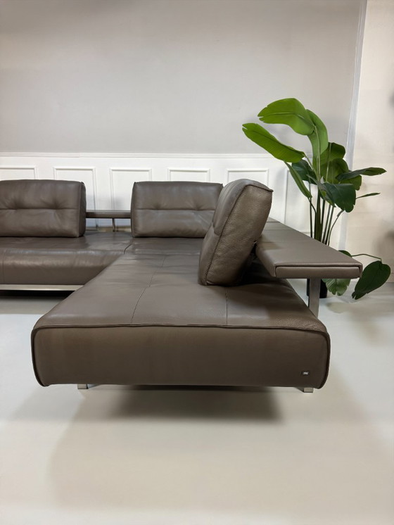 Image 1 of Divano di design Rolf Benz Dono, divano in pelle, divano marrone, divano angolare