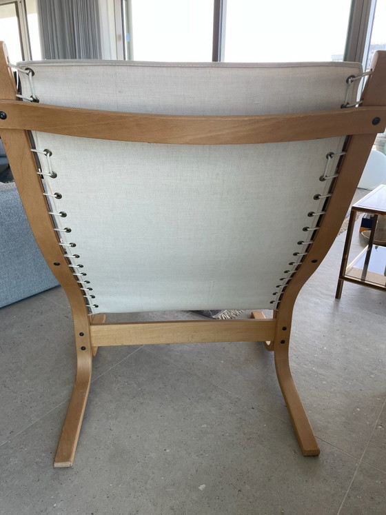 Fauteuil lounge Siesta vintage avec ottoman par Ingmar Relling pour Westnofa – Cuir, Bois (photo 5 of 5)