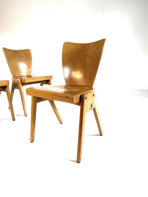 Image 1 of 6 sedie impilabili vintage in compensato, Kaderer anni '60