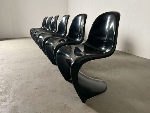 Six chaises de Verner Panton pour Fehlbaum 1975 – Herman Miller, eetkamerstoelen, Plastic