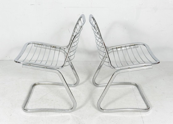 Image 1 of Set di 4 sedie a sbalzo disegnate da Gastone Rinaldi per Rima, modello: 'Sabrina', anni '70, Italia.