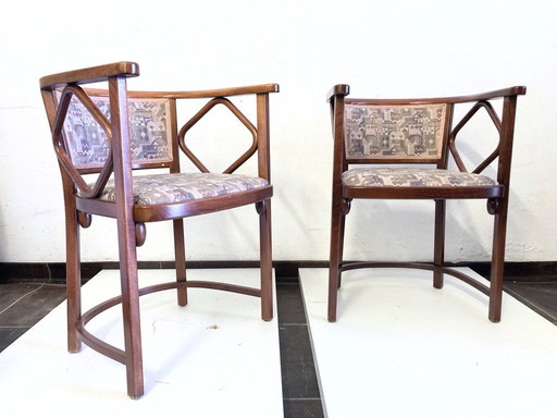 2 armchairs by Thonet Design Josef Hoffmann for the cabaret Fledermaus