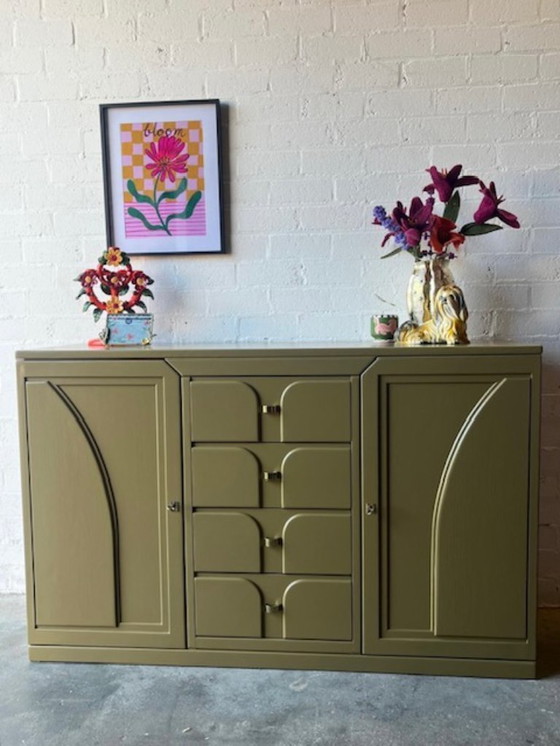 Image 1 of Buffet postmoderne des années 1970 aux lignes Art déco (restylé)