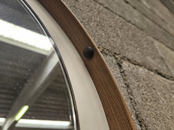 Image 1 of Vintage 1970s PVC and faux leather wall mirror