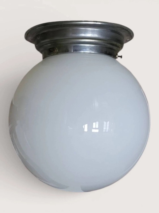 Plafoniera a globo in vetro anni '50 – Plafoniere, Crystal, Glass, Art Deco (photo 8 of 8)