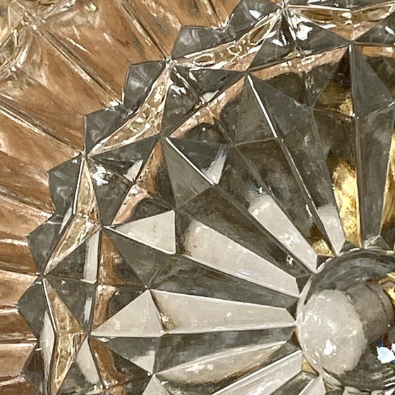 Image 1 of Lampada da parete/soffitto in vetro stampato, illuminazione vintage anni '70-'80