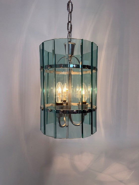 Pendant lamp, green glass and metal, Vintage (photo 10 of 15)