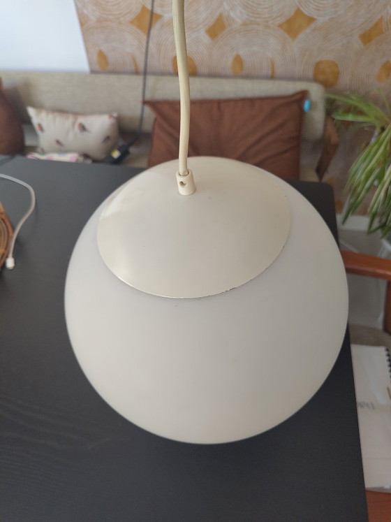 Image 1 of Vintage bol hanglamp glas 